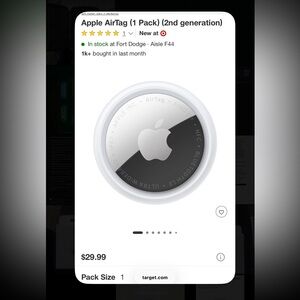 Apple AirTag in White and Gray Finish